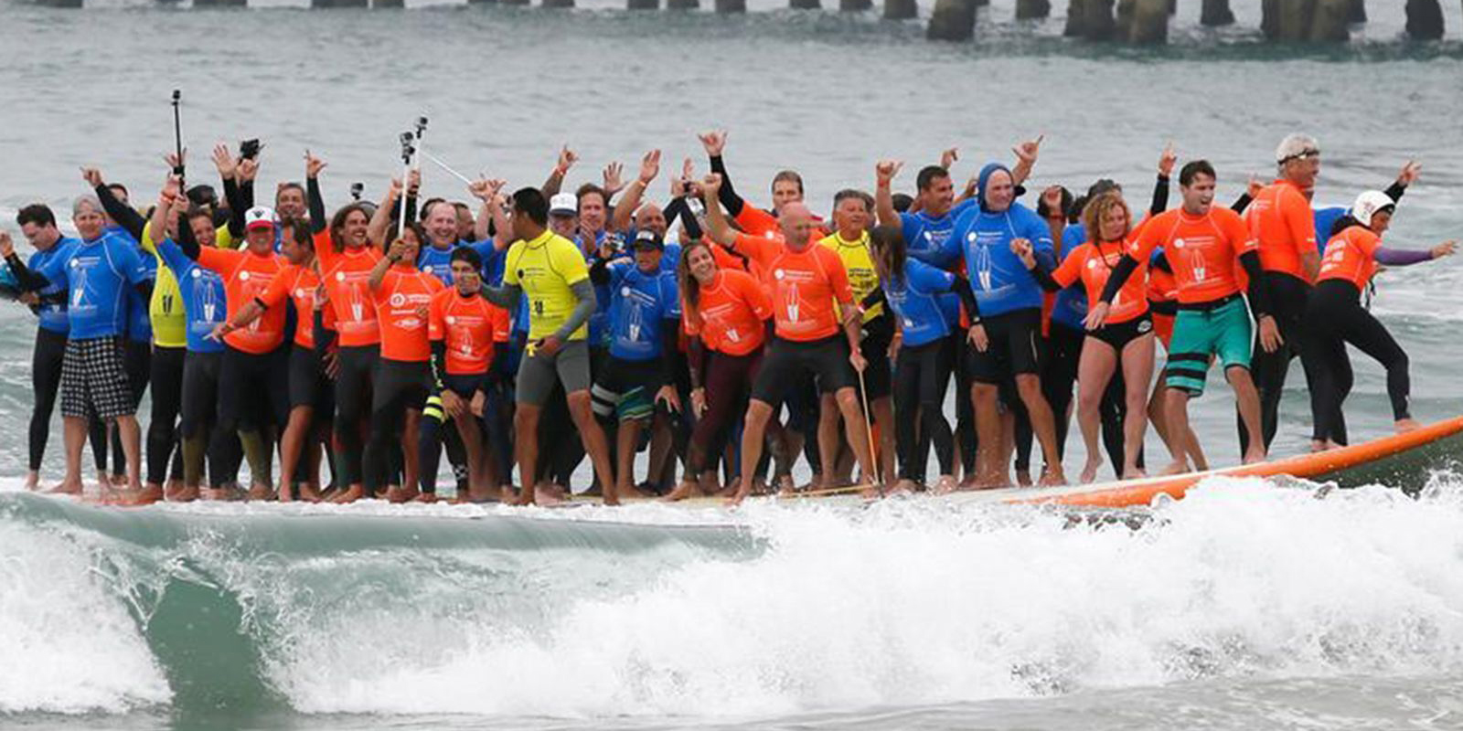 66 people were crushed on a 42-foot-long surfboard.