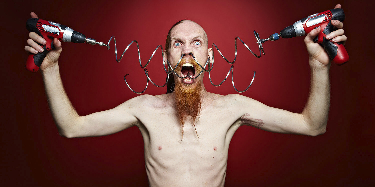 The longest metal coil through the nose is about 12 feet long.